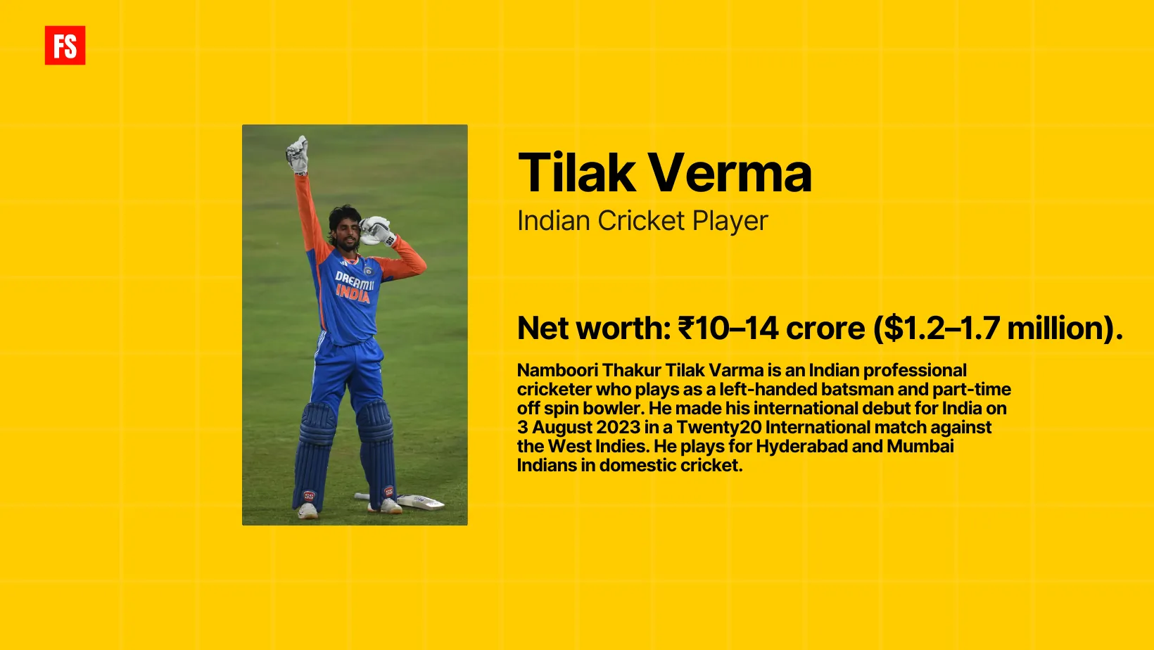 Tilak Verma net worth